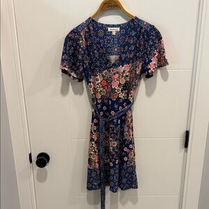Monteau Navy Floral Mini Dress size XS